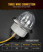 💡3/4 Inch LED Amber Watermelon Side Marker Light