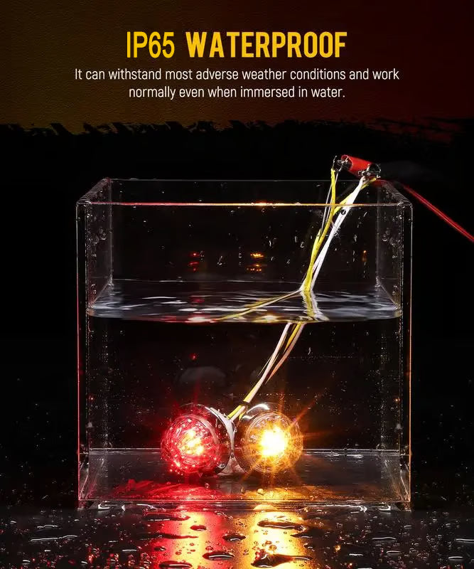 💡3/4 Inch LED Amber Watermelon Side Marker Light