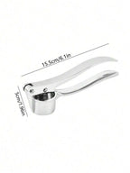 1 alloy garlic and ginger press, designed to crush garlic and ginger into a paste. Ideal for food preparation in home kitchens, making condiments in restaurant kitchens, and other uses.