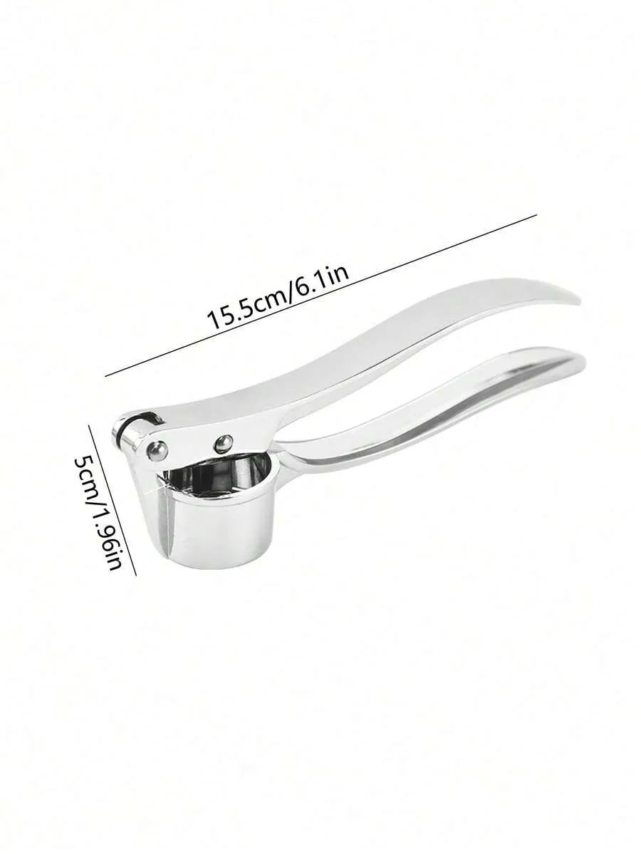 1 alloy garlic and ginger press, designed to crush garlic and ginger into a paste. Ideal for food preparation in home kitchens, making condiments in restaurant kitchens, and other uses.
