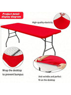 Stretch Polyester Tablecloth—A washable, wrinkle-resistant rectangular tablecloth, perfect for dining and kitchen gatherings