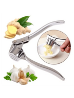 1 alloy garlic and ginger press, designed to crush garlic and ginger into a paste. Ideal for food preparation in home kitchens, making condiments in restaurant kitchens, and other uses.